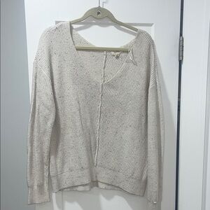 Elegant Cream V-Neck Sweater